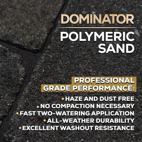 10 Pound Midnight Black DOMINATOR Polymeric Sand with Revolutionary Ceramic Flex Technology for Stabilizing Paver Joints/Gaps, 1/8” up to 4”, Professional Grade Results