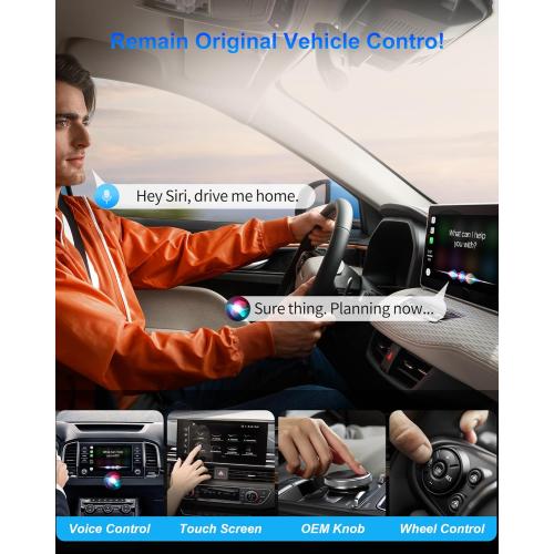 Ai Magic Box for Streaming Netflix/YouTube/TikTok, Wireless CarPlay Adapter Dongle Support TF Card for OEM Wired Car Play & Android Auto Cars