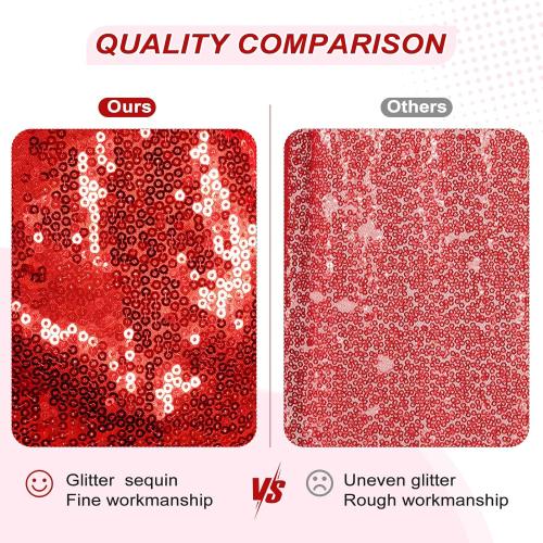 PartyDelight Dark Red Sequin Backdrop Sparkly Wedding Curtain Special Events Party 6FTx6FT