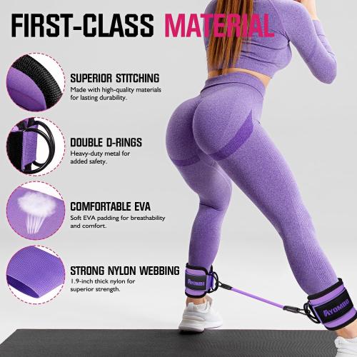 Ankle Resistance Bands with Cuffs, Home Gym Workout Equipment, Lifting Glute Butt Exercise Equipment for Women, Ankle Weights Fitness Set, Leg Booty Equipment for Training Perfect Body Shape