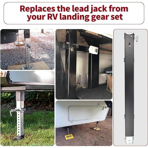 179014 RV Follow Fifth Wheel Landing Gear Leg Compatible with Lippert Venture, Universal 29-1/2 Landing Gear Jack for Atwood & Stromberg Carlson Landing Gear Systems with Drop Leg and Cage Pin