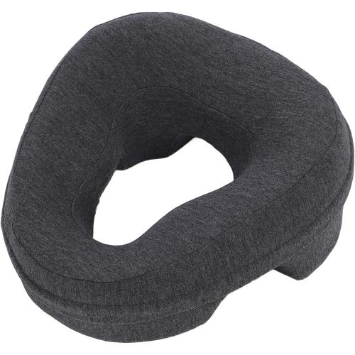 Face Down Pillow with Memory Foam, Soft Ergonomic Design for Comfortable Sleeping, Ideal for Home and Beauty Salon Use, Features Hollow Breathable Holes (Dark Gray)