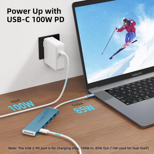 ‼️Starlight Color‼️WALNEW 7 in 1 USB-C Hub with 4K HDMI,100W PD,5Gbps Data Port(1 Type-C & 2 USB 3.0),SD/TF Reader, Thunderbolt 4 Dock Multiport Adapter for MacBook Pro Air,Mac,iPad 10/Mini 6,Surface