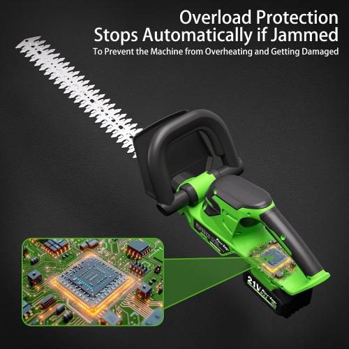 Kartop Cordless Hedge Trimmer with Battery and Charger Included, 22-Inch Rehchargeable Handheld Bush Trimmer, Headgear Trimmer for Garden Maintenance, 2 * 4000mAh Big Batteries