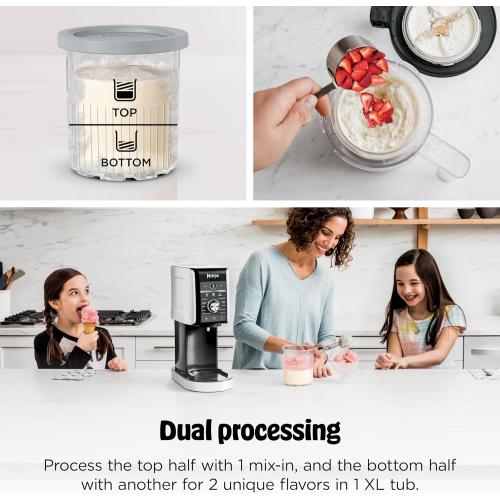 Ninja CREAMi Deluxe Ice Cream Maker | 11-in-1 Create Frozen Desserts, Sorbet, Milkshakes, Yogurt & More | Includes 2 Dishwasher Safe XL 24 Oz. Tubs with storage lids | Silver | NC501