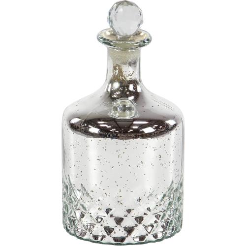 Deco 79 Glass Abstract Decorative Jars, Set of 3 9, 10, 11H, Silver