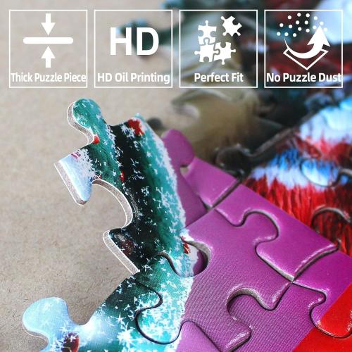 Christmas Village 1000 Piece Puzzle for Adults, Fun Puzzles for Adults 1000 Pieces with HD Print & Poster, 27.5 * 19.7 in Dust Free, for Gifts Halloween Christmas Family Games Lovers