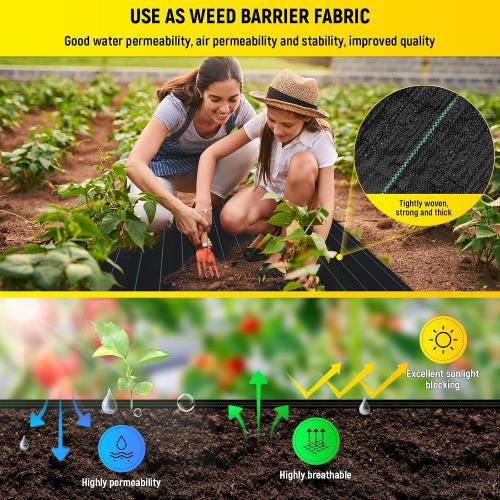 Doniks 6x300ft Driveway Fabric,3.5OZ Commercial Heavy Duty Weed Barrier Fabric, Garden Landscape Fabric,French Drain Fabric for Erosion Control,Landscape Fabric,Weed Barrier,Construction Projects ‼️used‼️