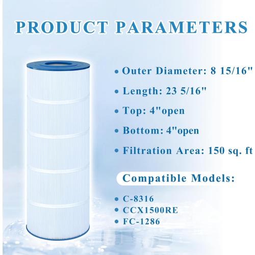 Pool Filter Compatible with CCX1500RE, X-Stream 150 PXST150, C-8316, FC-1286, 1 Pack
