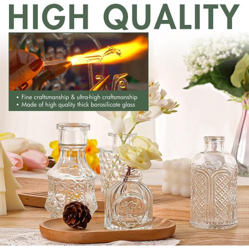 Arme Glass Bud vases in Bulk，Small Glass Flower Vase for Centerpieces 20Pcs