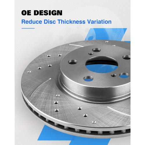 Anpulsero Brake Pads And Rotors Kit Front Compatible with 1999-2004 Honda Odyssey, 2001-2005 Acura MDX, Automotive Replacement Brake Kits 31275 D793-7663 Drilled And Slotted Rotors 299.7mm(11.8in)