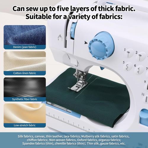 Mini Sewing Machine for Beginners & Kids with Extension Table, Portable