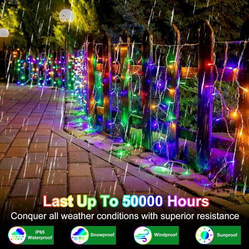 82FT 810 LED Outdoor Christmas Lights - 180 Ice Drops, 12 Modes with Timer Memory Dimmable, Waterproof Hanging Ice String Light for Holiday Wedding Garden Fence House Tree Outside Decor (Multicolor)
