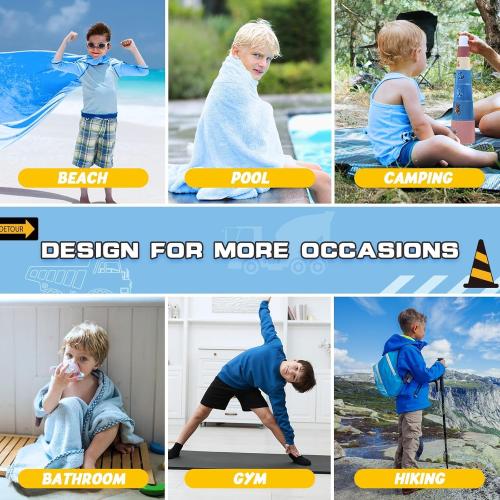 WERNNSAI Truck Kids Beach Towel for Boys - 30” x 60” Truck Sand Free Swim Towels for Boys Bath Pool Camping Travel Towel Quick Dry Ultra Absorbent Super Soft Beach Blanket Bath Shower Towel