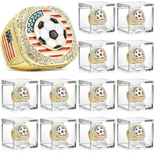 Landical 12 Set Championship Ring with Display Case and Stand Holder Championship Ring Box Acrylic Display Case and Holder Champion Trophy Rings for League Winner