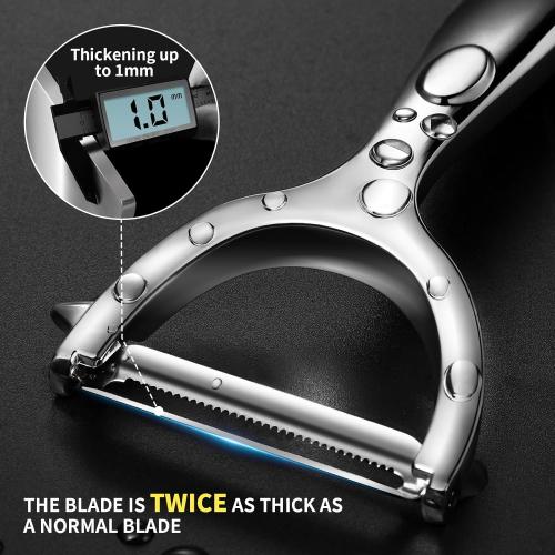 MAD SHARK Ultra Sharp Vegetable Peelers for Kitchen 10 Years No Rust Stainless Steel Serrated Potato Peeler Easy to Use Y Peeler with Durable Non-Slip Ergonomic Grips for Carrots, Fruits, Veggie