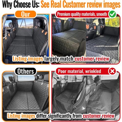 MAXFUT Dog Back Seat Extender for Truck,Truck Dog Seat Cover Back Seat,Dog Hammock for Truck,Hard Bottom Seat Extender,Pet Seat Covers for F150/RAM1500/Silverado