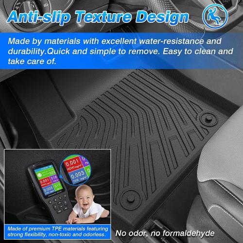 Cartist Floor Mats for Chevy Chevrolet Silverado EV RST/GMC Sierra EV Denali 2024 2025 2026 (Not for WT/LT), All Weather Floor Liners for Silverado Accessories, Heavy Duty TPE Car Mats