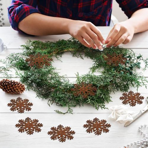 50 Pcs Christmas Rusty Snowflakes Metal Snowflake Decorations for Christmas Metal Snowflakes Ornaments for Winter Indoor Outdoor Xmas Tree Window Room Decorations(Classic)