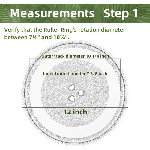 12 Whirlpool Microwave Glass Plate Replacement W11367904 W11291538 W10337247 W11443145, Compatible with Whirlpool Microwave Glass Turntable Plate WMH31017 WML55011 Whirlpool 12 Inch Microwave Plate