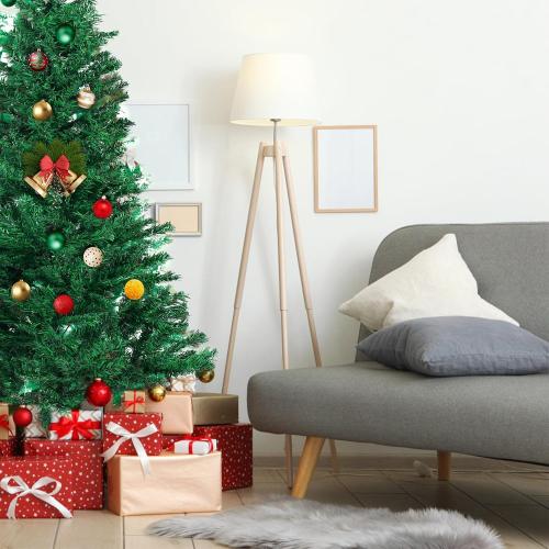 GlyinnHe 5FT Green Half Artificial Christmas Tree，Xmas Fake Half Pine Tree with Foldable Metal Stand Fully Easy Assembly Hinged Artificial Tree for Home Decoration, Party, Office