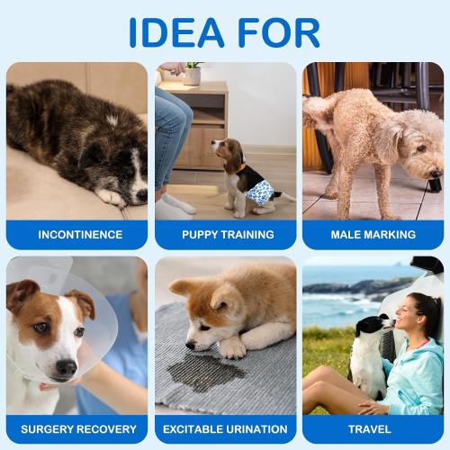 Dono Dog Diapers Male, Disposable Male Dog Wraps 10ct, Ultra Absorbent Doggie Diapers, Rapid-Dry Leak-Proof Puppy Diapers, Wetness Indicator Excitable Urination Incontinence,Large