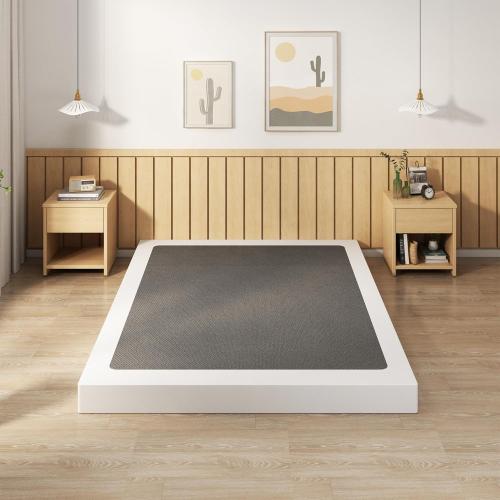 EMODA 5 Inch Box Spring Full Size Bed Base, 3000 LBS Heavy Duty Metal Mattress Foundation with Fabric Cover, Easy Assembly, Black