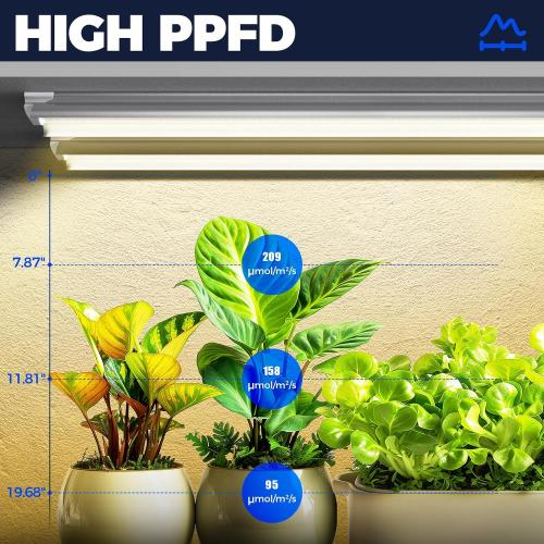Barrina Full Spectrum LED Grow Light, 168W(4 x 42W), Grow Light Strips for Indoor Plant, 4FT Plant Grow Light, T8 Growing Lamp Fixture, Yellow, 4-Pack‼️hangers not included‼️