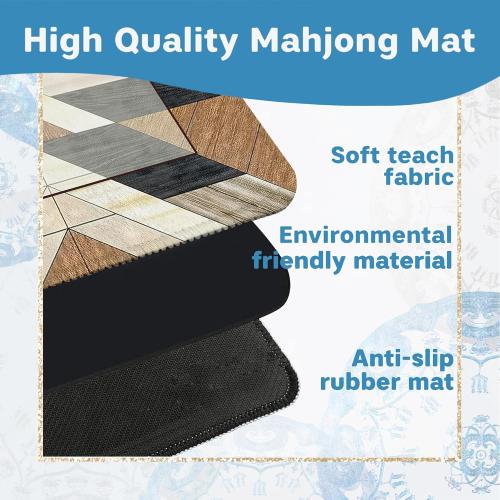 Boho Western Aztec Mahjong Mat for Table 31.5 X 31.5 in, Mahjong Gifts for Women, Country Southwest Western Cowboy Anti-Slip Cover Tablecloth for Poker Board Card Tile Game