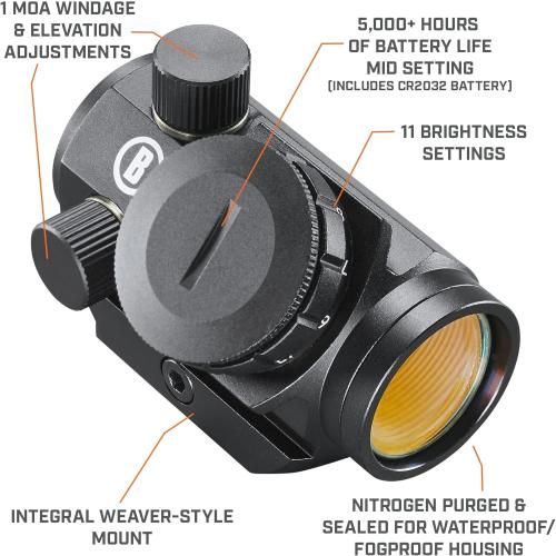 Bushnell Trophy TRS-25 Red Dot Sight Riflescope, 1x20mm, Black