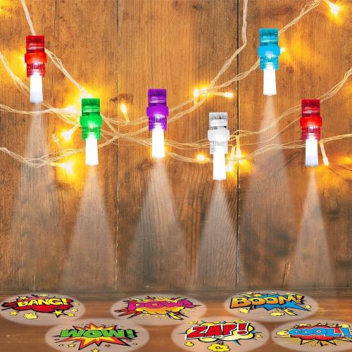 CHUNNIN 36 PCS Super Theme Hero Party Favors Hero LED Light Up Finger Lights, Glow in the Dark Hero Party Finger Light Bulk for Father Day Goodie Treat Bags Stuffers Super Birthday Party Supplies