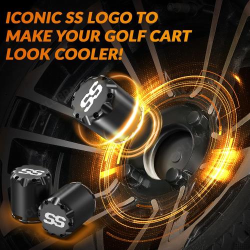 Universal Golf Cart ITP SS Wheel Center Hub Cap, 8,10,12 Inch Push in Style Black Center Cap Cover for Club Car EZGO Yamaha Golf Cart Wheel-4 Packs (Height 3.21 / Outer Diameter 2.75)