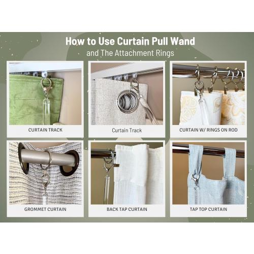 36 inch (4 Pack) All Clear Acrylic Curtain Pull Wand - Clear Drapery Pull Rod for Opening-Closing Curtains. Versatile Curtain Wand - Invisible Drapery Wand - (36 Inch)