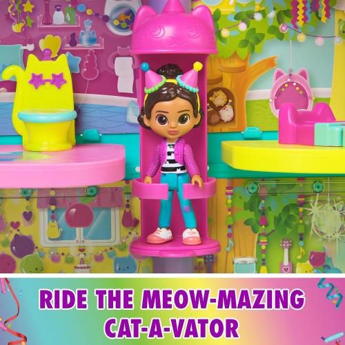 DREAMWORKS GABBY'S DOLLHOUSE, 14 Pc Celebration Dollhouse, 25-Inches Tall, with Toy Figures, Doll House Furniture & 10 Sounds, Kids Toys for Girls & Boys Ages 3