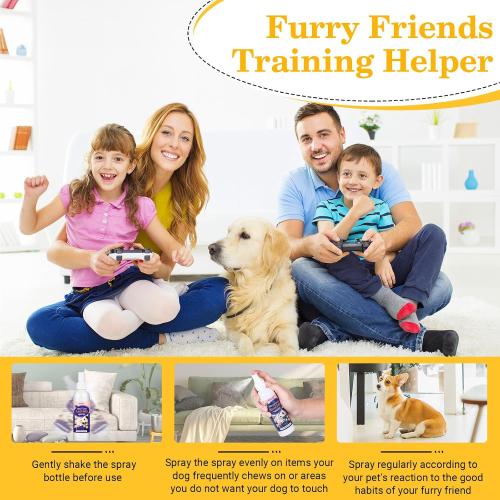 No Chew Spray for Dogs, Bitter Apple Spray for Dogs to Stop Chewing, Effective Indoor/Outdoor Deterrent Training Corrector for Anti-Scratch, Anti Marking, Furniture Protection (1 Pcs)