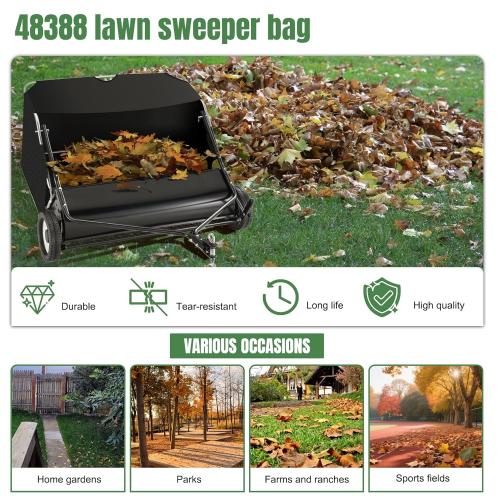 Upgraded 48388 Hopper Bag Assembly, Lawn Bag Fit for agri-Fab 42 Tow Lawn Sweeper Parts, Leaf Sweeper Bag Replacement for 45-0320 Lawn Sweeper