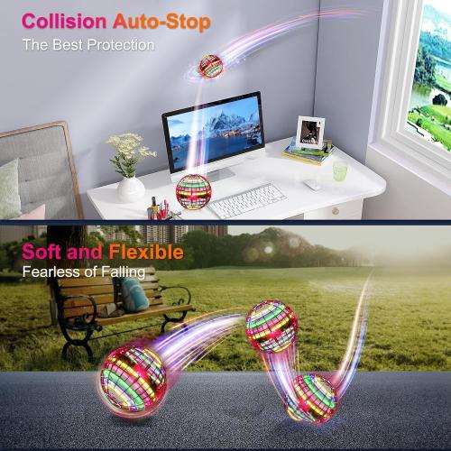 Ivtivfu Flying Orb Ball (Red, 2026 Upgraded) with Dazzling Lights, Magic Hover Spinner,