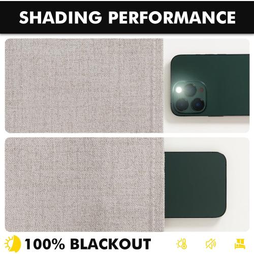 MIULEE 100% Blackout Linen Curtains for Bedroom, Ivory Solid Luxury Decor Thermal Insulation Room Darkening Drapes for Living Room Nursery Back Tab Rod Pocket 42 x 84 Inches, 2 Panels