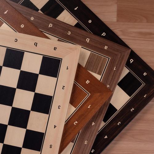 A&A 18.87 Professional Wooden Tournament Chess Board with Storage Bag / 2 Squares w/ Notation