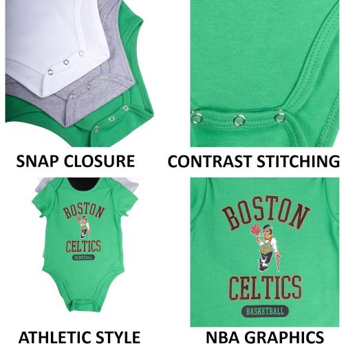 Ultra Game Youth NBA Official Baby Super Soft Cotton 3 Pack Creeper Bodysuit