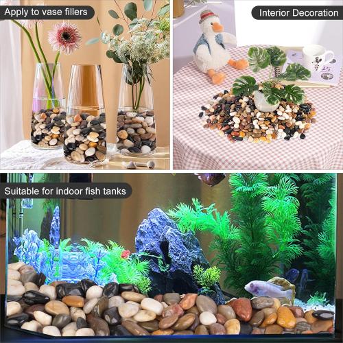 5 lbs River Stones and Pebbles can be Used for Gardening; Aquarium Rocks and Gravel are Suitable for Fish Tank Decoration