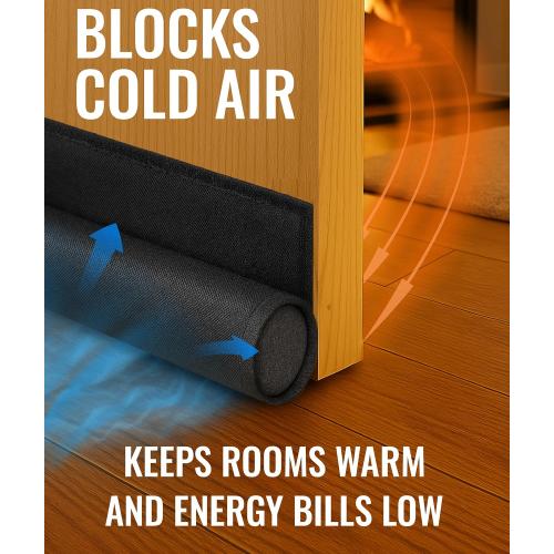 Everlasting Comfort One Sided Door Draft Stopper for Bottom of Doors - Quick Install Sound Proofing Strip Gap Filler, Cold Air & Noise Blocker Sweep for Home, Bedroom and Apartment- Fits 36 Doors