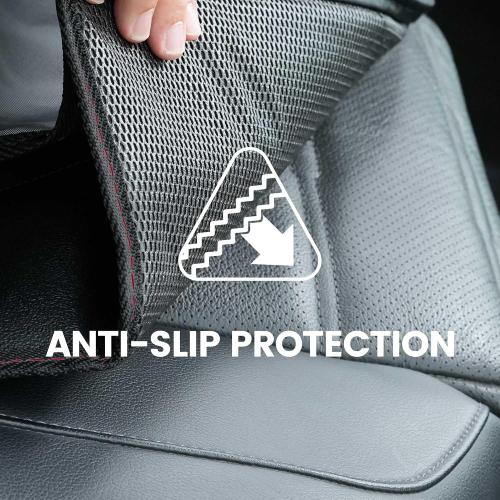 Black and Red Universal Fit PIDO Car Seat Protector for Child Car Seat, 2 Pack Carseat Protectors with Thick Padding and Non-Slip Backing, Protective Cover Mat for Vehicle Leather Upholstery (Black/Red)