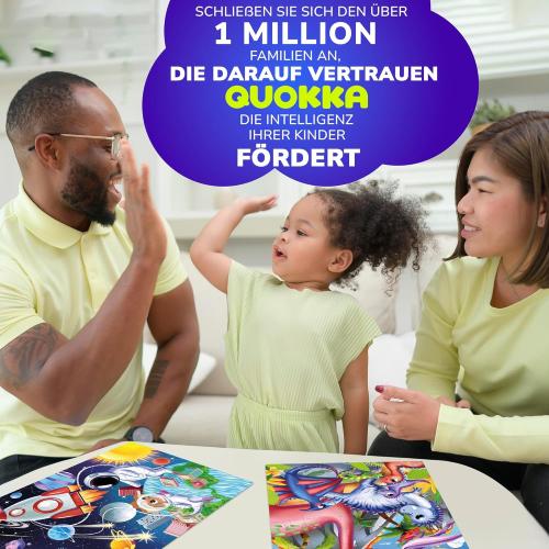QUOKKA Puzzles for Kids Ages 4-6 - Set of 4x60 Jigsaw Puzzles for Toddlers 3-5 - Space, Dino, Firefighters Toys for Children 6-8 yo - Gift Educational Game for Boys & Girls