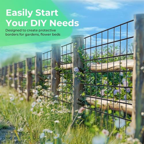 Size 48 Inch x 50 Foot, 2 Inch x 3 Inch Garden Fence Black PVC Coated Welded Wire Fencing 48 Inch x 50 Foot, 2 Inch x 3 Inch 16GA, Garden Border Fencing Roll Vinyl Coating Metal Wire Mesh for Yard Vegetable Plant Protection Poultry Netting