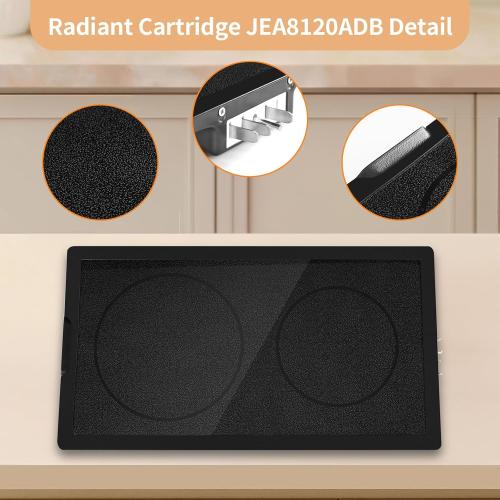 Black Radiant Cartridge JEA8120ADB, A122B Radiant Cartridge Compatible with Jenn Air, Whirlpool, Maytag, Kenmore - Replaces AP4118038, AH2103256, EA2103256, PS2103256, JES9750