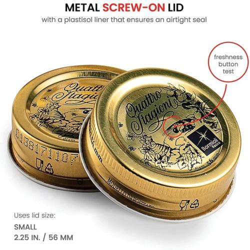 Bormioli Rocco Quattro Stagioni Bottles Clear Glass with Twist Lids for Food Preserving, Beverage Serving, Homemade Gifts, Sauces & Infused Drinks - Airtight, Made in Italy