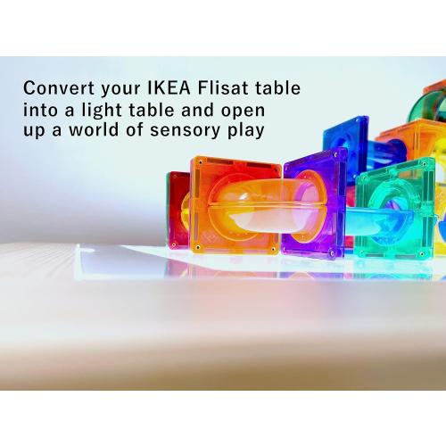 Toddle Way LED Light Pad Compatible with IKEA Flisat Table. Use standalone or as a Flisat Table Insert. 3 Light Levels for tracing, Arts Crafts, Montessori Waldorf Reggio Light Sensory Play for Kids