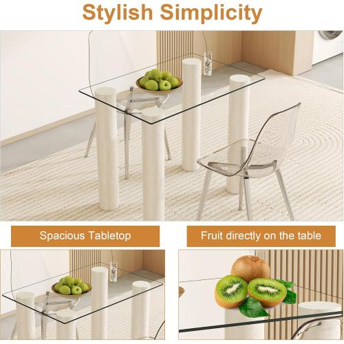 24 x 36 Tempered Glass Table Top Rectangle 0.31 Thick Flat Polished Edge Top Protector for Dining, Patio, Coffee Table (24x36 inch)