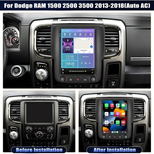 2 64G Android 13 Car Stereo for Dodge RAM 1500 2500 3500 2013-2018(Auto AC) with Wireless Carplay Android Auto, 9.7 Touchscreen in Dash GPS Radio with GPS WiFi Bluetooth FM RDS EQ SWC Backup Camera